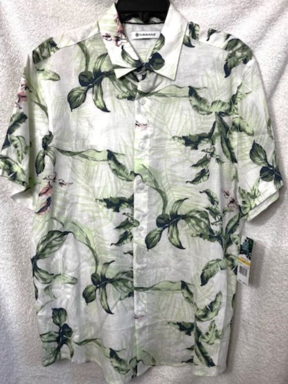 Cubavera linen blend button up collared short sleeved shirt NWT Men's Size M